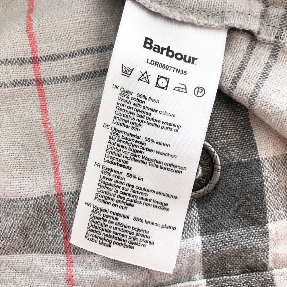 Barbour Glaisnock Linen Blend Tartan Plaid Dress 6 - Picture 10 of 12